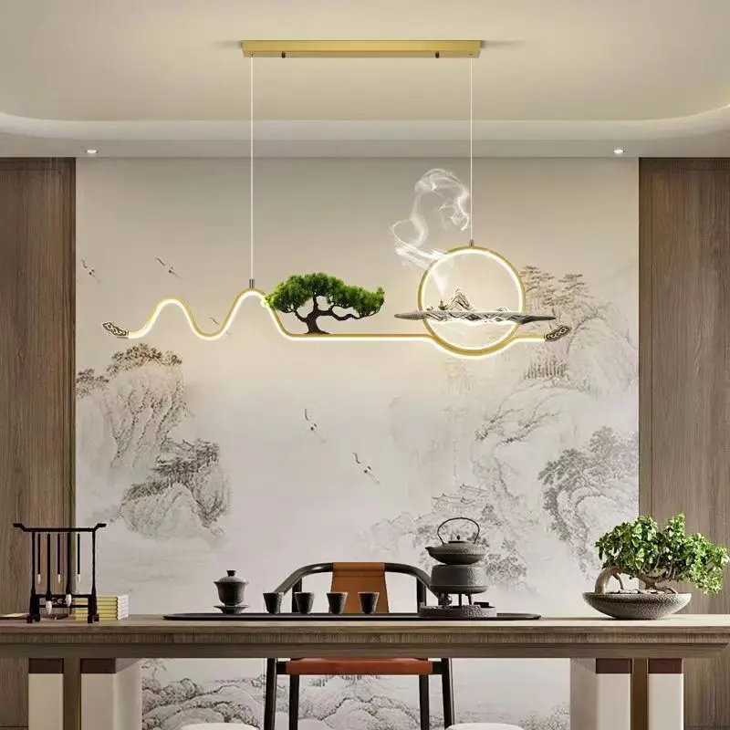 Новые китайские подвесные светильники Tea Room Zen Приветствуют гостей, стойка регистрации из сосны, бар, ресторан, гостиная, кабинет, Освещение, Украшение