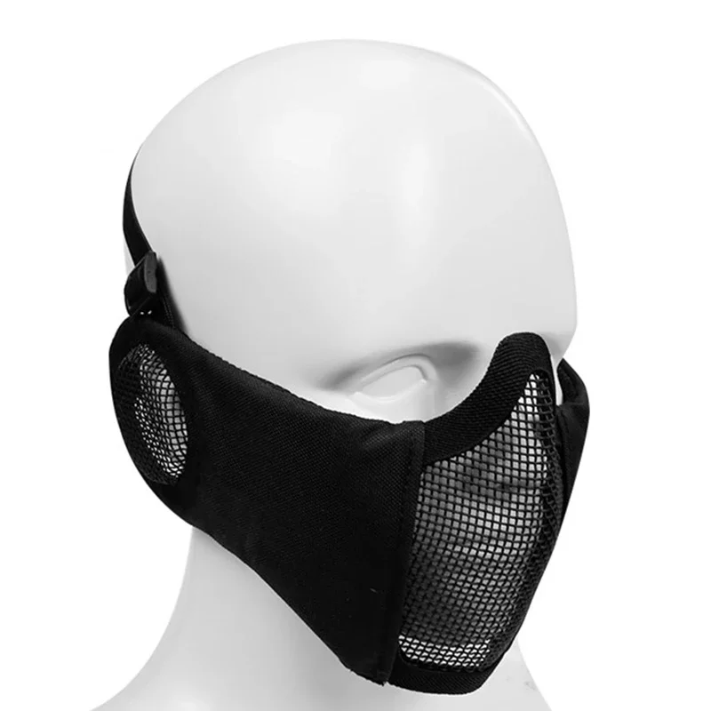 Маска для страйкбола на половину лица из стальной сетки, защитная Низкоуглеродистая маска для пейнтбола, Тактическая маска для CS Wargame, Защитная мультикамера для лица