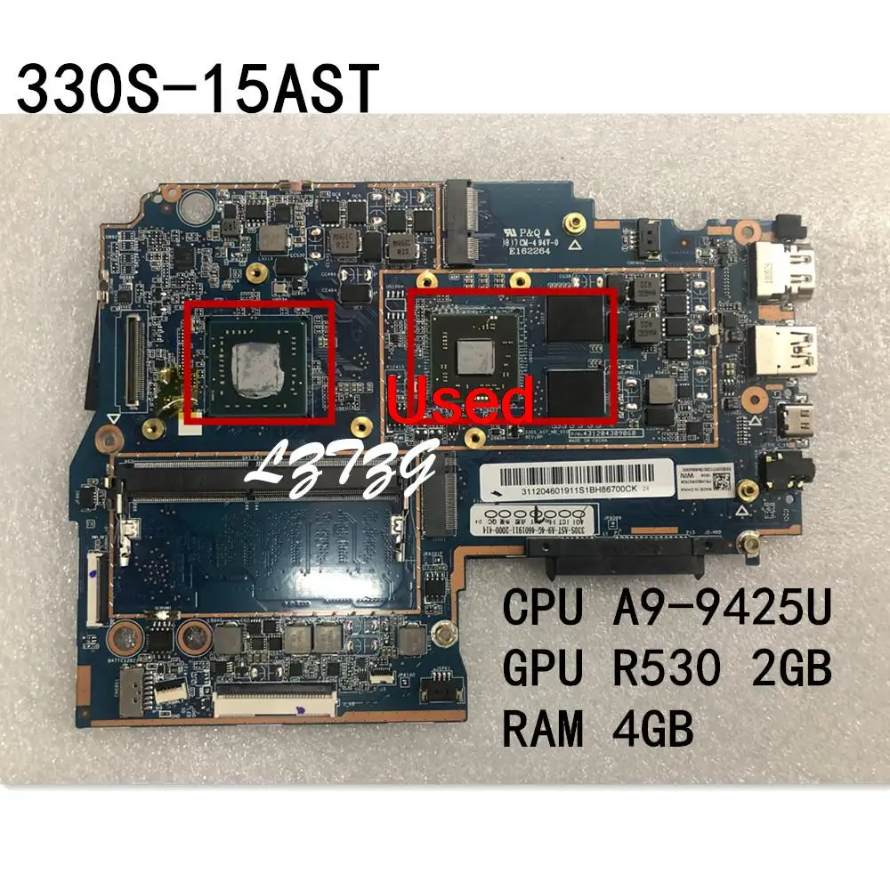 Используется для материнской платы ноутбука Lenovo ideapad 330S-15AST CPU A9-9425U GPU R530 2G RAM 4G FRU 5B20R37528