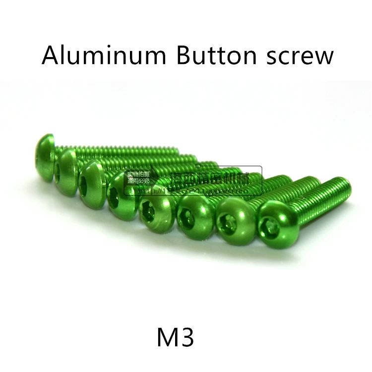 20шт М3 * 5/6/8/10/12/14/16 мм Зеленый алюминиевый винт с шестигранной головкой для шурупов радиоуправляемой модели