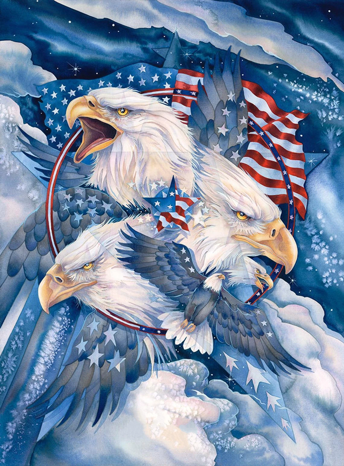 JMINE Div 5D, американский флаг, орлиные облака, Полная Алмазная роспись, наборы для вышивки крестом, Высококачественная Анималистическая 3D краска с бриллиантами