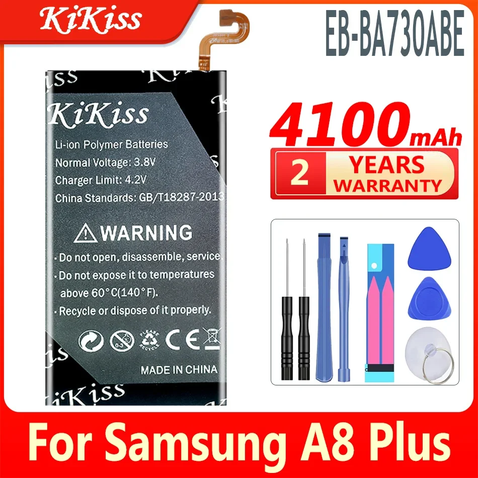 KiKiss EB-BA730ABE Аккумулятор емкостью 4100 мАч для Samsung Galaxy A8 PLUS A8 + (2018) SM-A730 A730 SM-A730F A730F A730DS A730X Аккумулятор для телефона