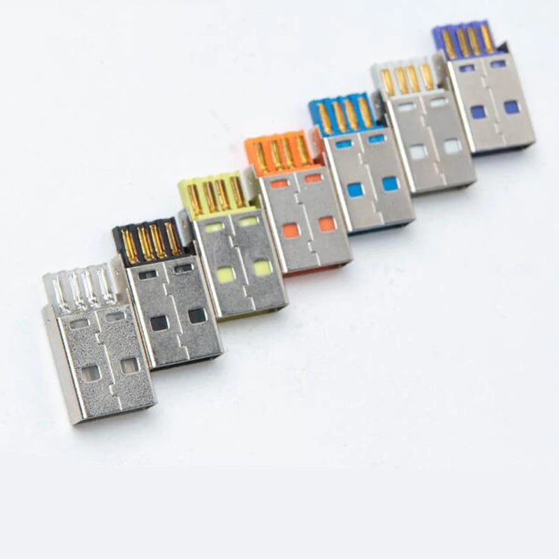 100ШТ USB Штекерная Розетка Мужской Короткий Корпус 21,5 Разъем Для Зарядки Питания Цвет Случайный