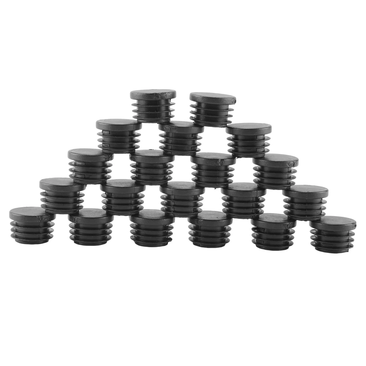20 Шт черных пластиковых заглушек диаметром 25 мм с круглой трубчатой вставкой