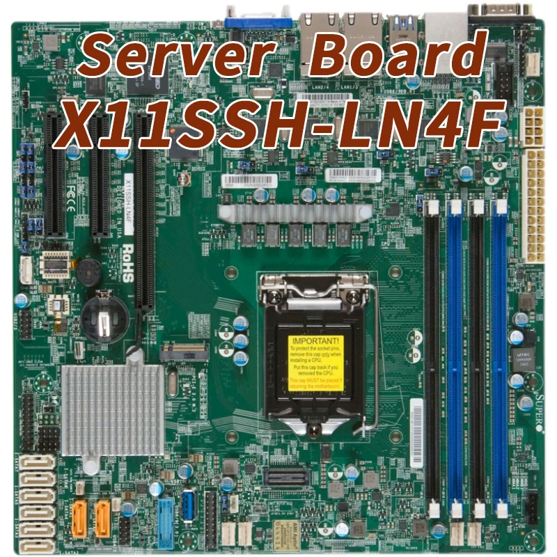 X11SSH-LN4F Для материнской платы Supermicro Server microATX LGA 1151 Набор микросхем IntelC236 Поддерживает E3-1200 v6/v5 7-й/6-й Серии i3