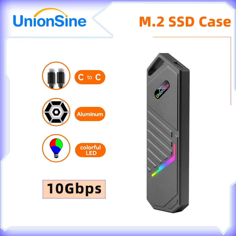 SSD-накопитель UnionSine M2 Корпус NVMe USB 3.1 Type C Gen2 10 Гбит/с Корпус из алюминиевого сплава M.2 NVMe коробка для хранения жесткого диска 2230 2242