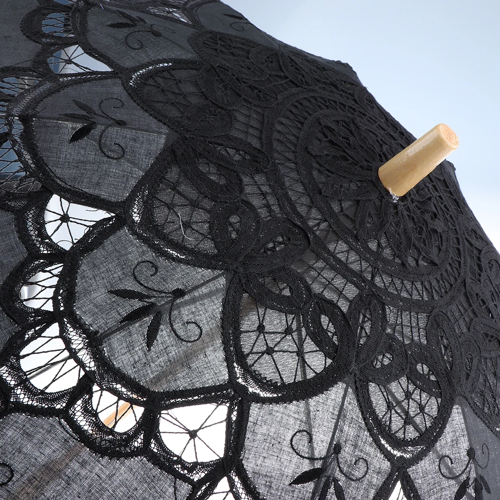 Черный кружевной зонтик, Свадебный зонтик, Украшение для свадебного душа, Театральный костюм