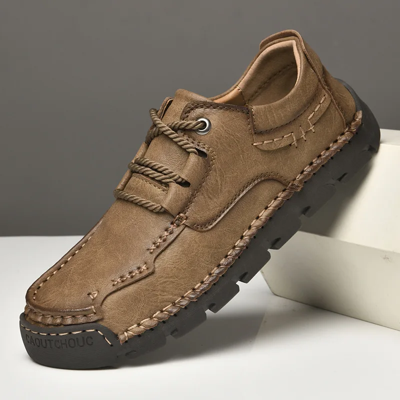 Мужская повседневная обувь из натуральной кожи Удобная Дышащая деловая обувь Кроссовки Обувь для вождения Мужские лоферы Мокасины Plus Size48