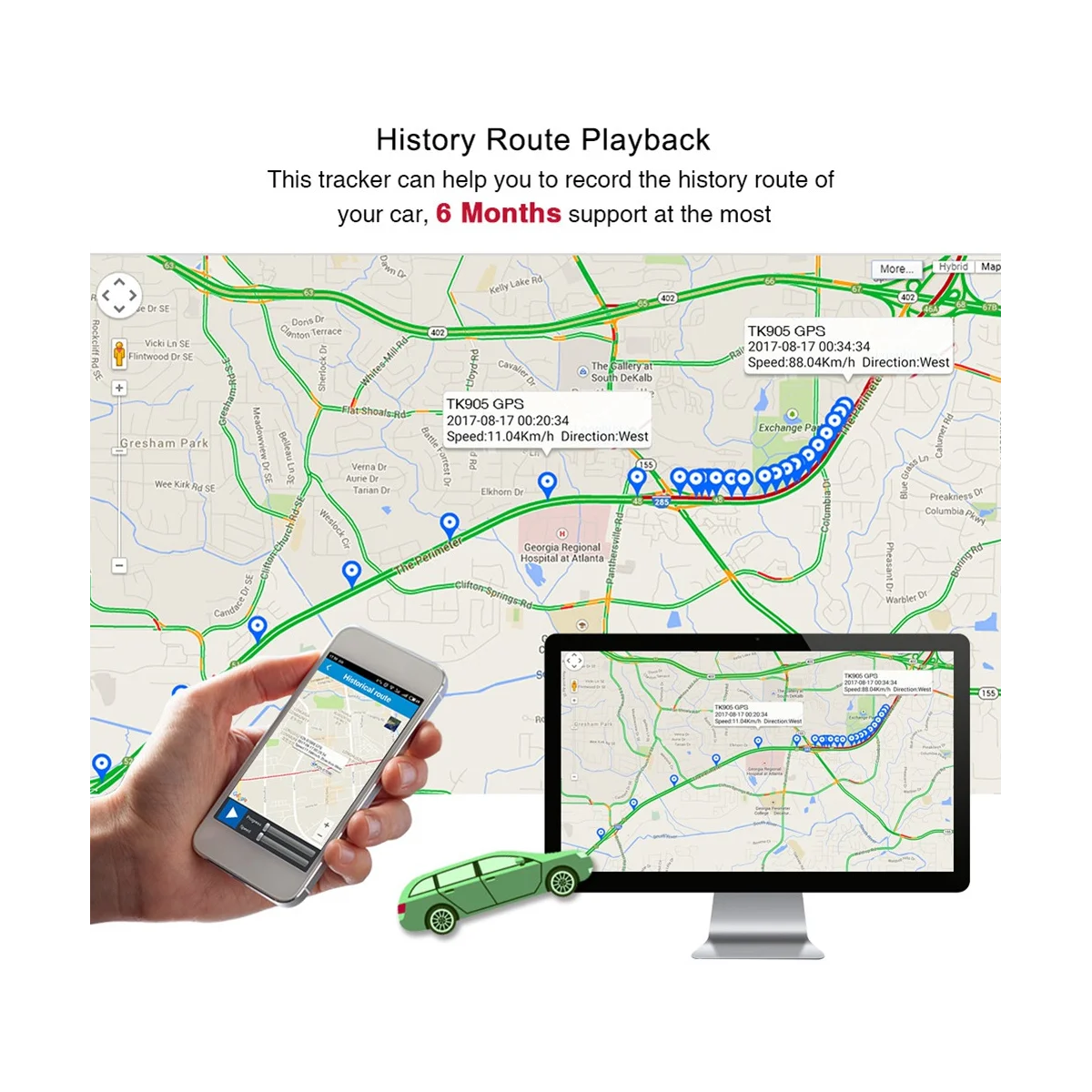 Автомобильный GPS-трекер 10000 мАч TK905B GPS Локатор Водонепроницаемый GPS-трекер с автомагнитным голосовым монитором Бесплатное веб-приложение (2G)