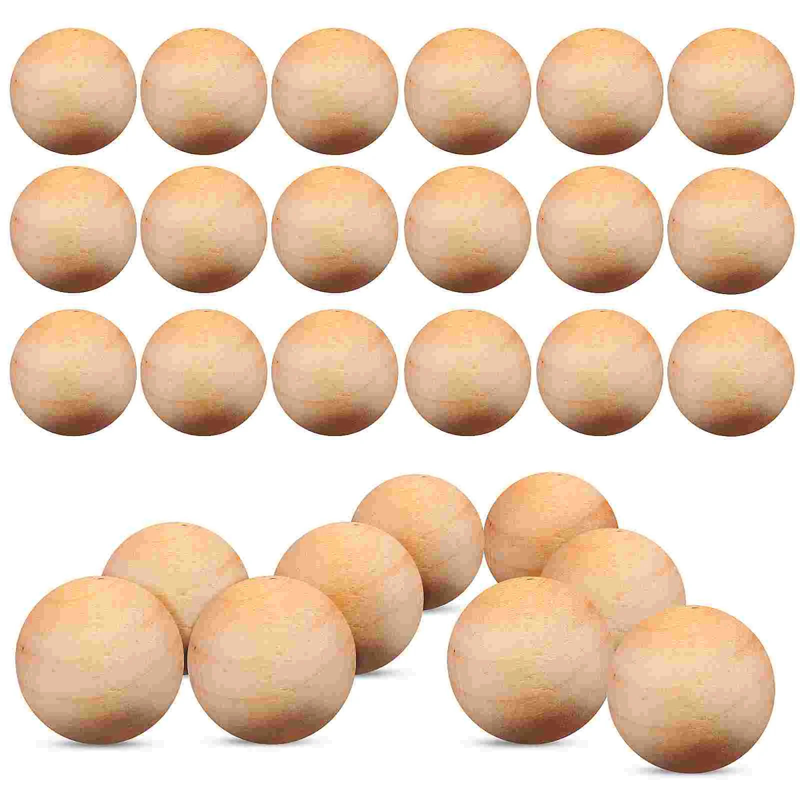 300шт незаконченных деревянных шариков Маленькие шарики для рукоделия Деревянные бусины без отверстий Украшения для дома