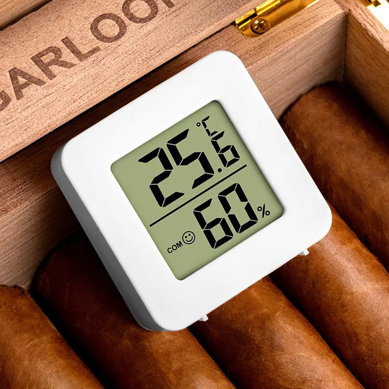 Хьюмидор для сигар, Миниатюрный Цифровой ЖК-дисплей, Удобный Датчик температуры в помещении, Гигрометр, Термометр-Гигрометр