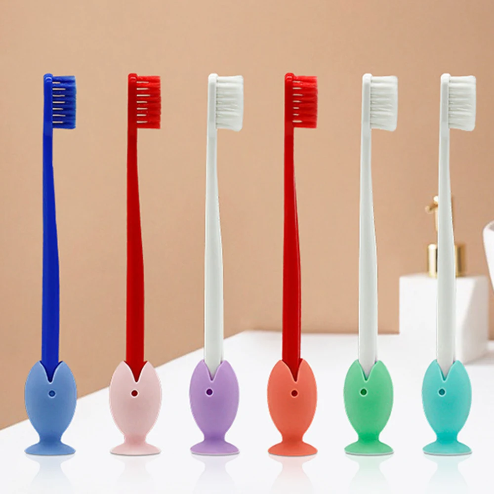 Силиконовая насадка для зубной щетки в форме милой рыбки, портативная зубная щетка, подставка для зубной щетки для путешествий, кемпинга на открытом воздухе