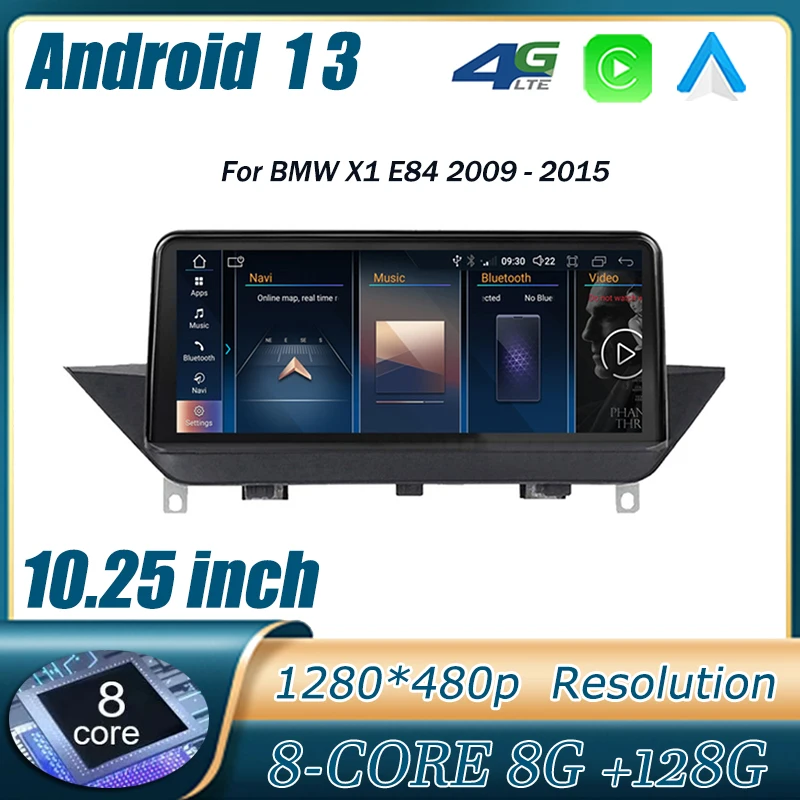 Для BMW X1 E84 2009-2015 Android 13 Автомобильный Радиоприемник GPS Навигация Мультимедийный Видеоплеер Carplay BT 4G Lte WIFI