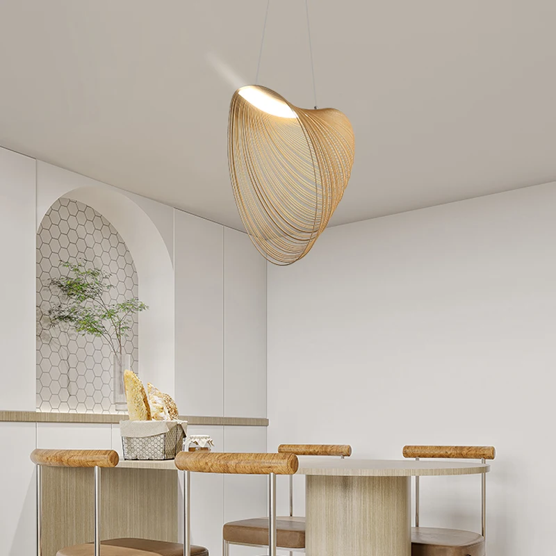 Подвесной светильник из скандинавского дерева со светодиодной подсветкой для гостиной, лестницы, кухни, ресторана, магазина, люстры для домашнего декора, художественные светильники