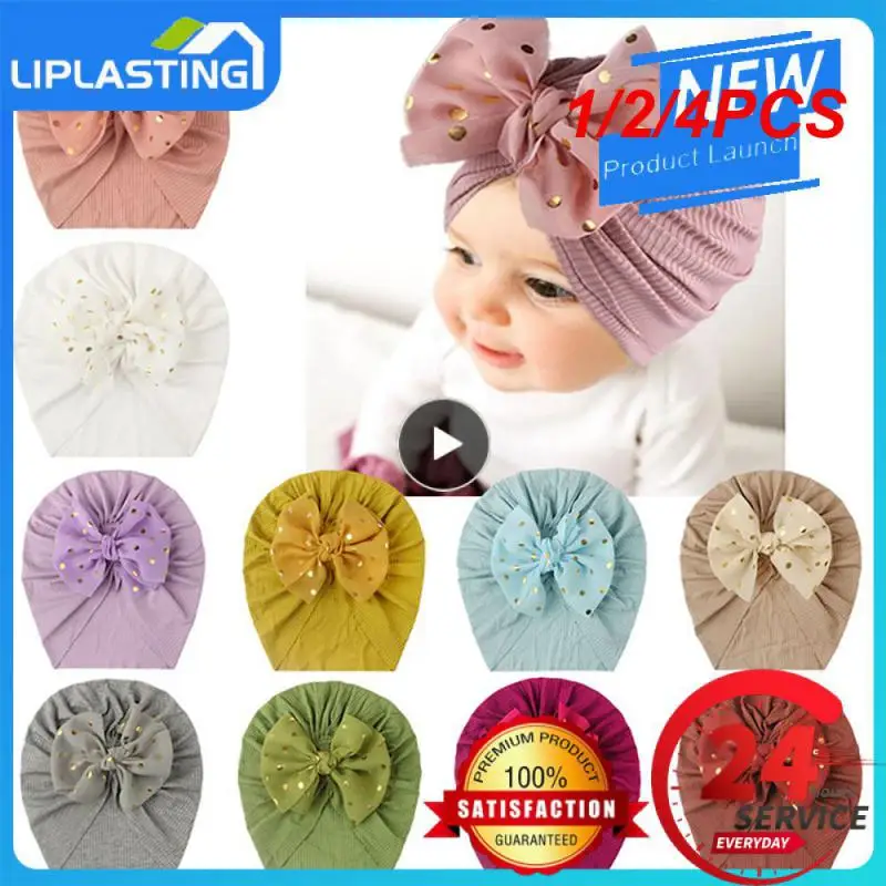 1/2/4ШТ Citgeett Solid 11 цветов, Милая Больничная шапочка для новорожденных девочек с бантом для малышей