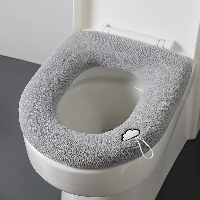 Зимний теплый чехол для сиденья унитаза Waterpoof, мягкий коврик для стульчика в ванной, Коврик для унитаза O-образной формы, коврик для биде, чехол для унитаза