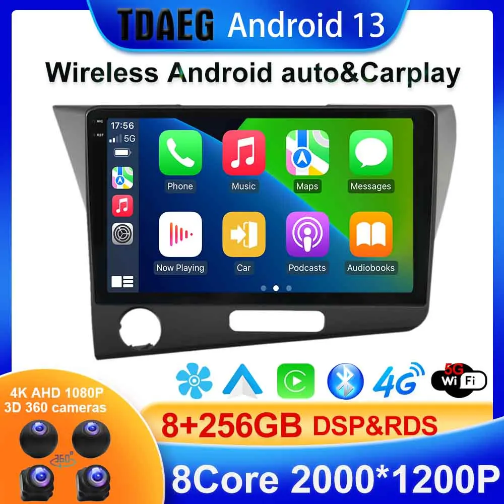Android 13 8 + 256G Автомобильный Радиоприемник для HONDA CRZ CR-Z 2010-2017 Мультимедийный Видеоплеер Навигация GPS 8G + 128G Стерео Carplay
