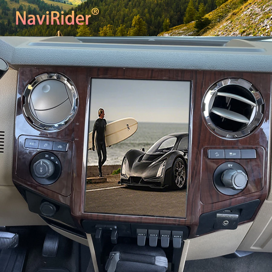 Автомобильный Мультимедийный Стерео С Экраном Tesla Android Для Ford F250 F350 F450 F650 2009-2014 С GPS Видео Радио Головным Устройством Carplay Player