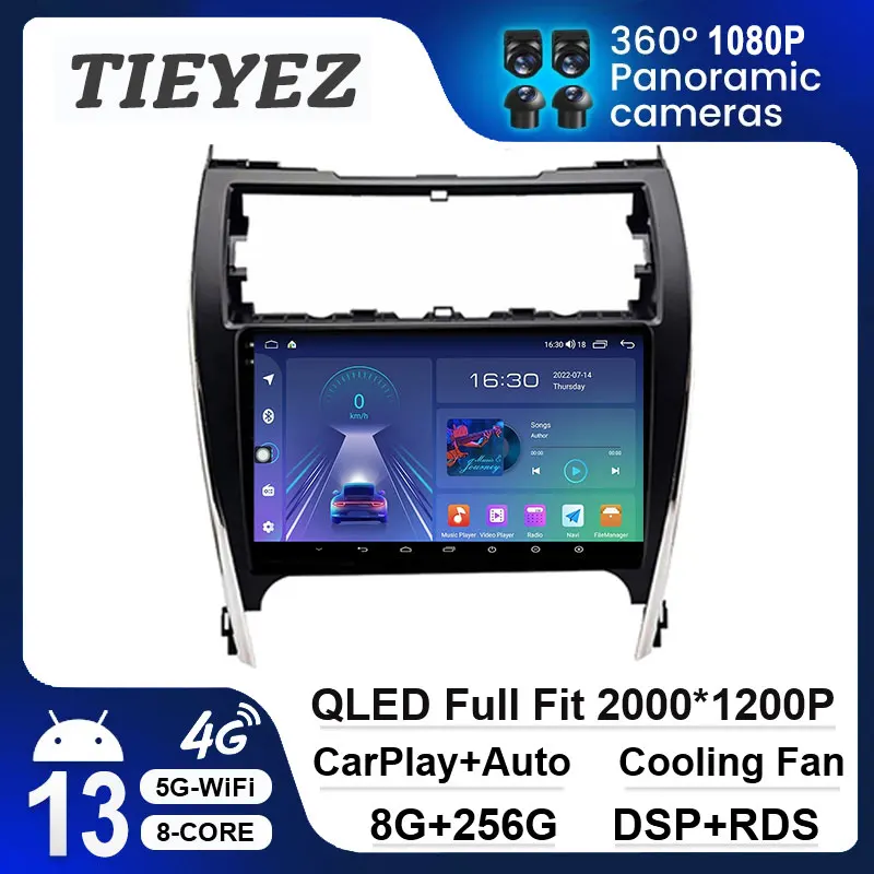 Автомобильный Мультимедийный видеоплеер Android 13 для Toyota Camry 7 XV 50 55 2012 - 2017 Радионавигация GPS Carplay Стерео сенсорный экран