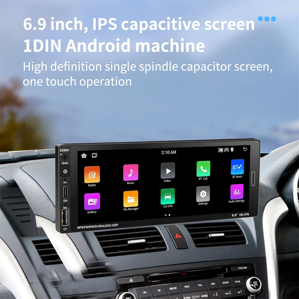 1 Din Автомобильный Android Мультимедийный плеер с 6,9 Дюймовым Сенсорным Экраном Carplay auto Авторадио Стерео Видео GPS WiFi Универсальный 1din Авторадио