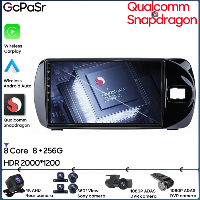 Автомобильное радио Qualcomm Android Video Для Toyota Vitz 3 III XP130 2014-2019 GPS Навигация Авто Стерео 5G Wifi Экран Приборной панели Без 2din