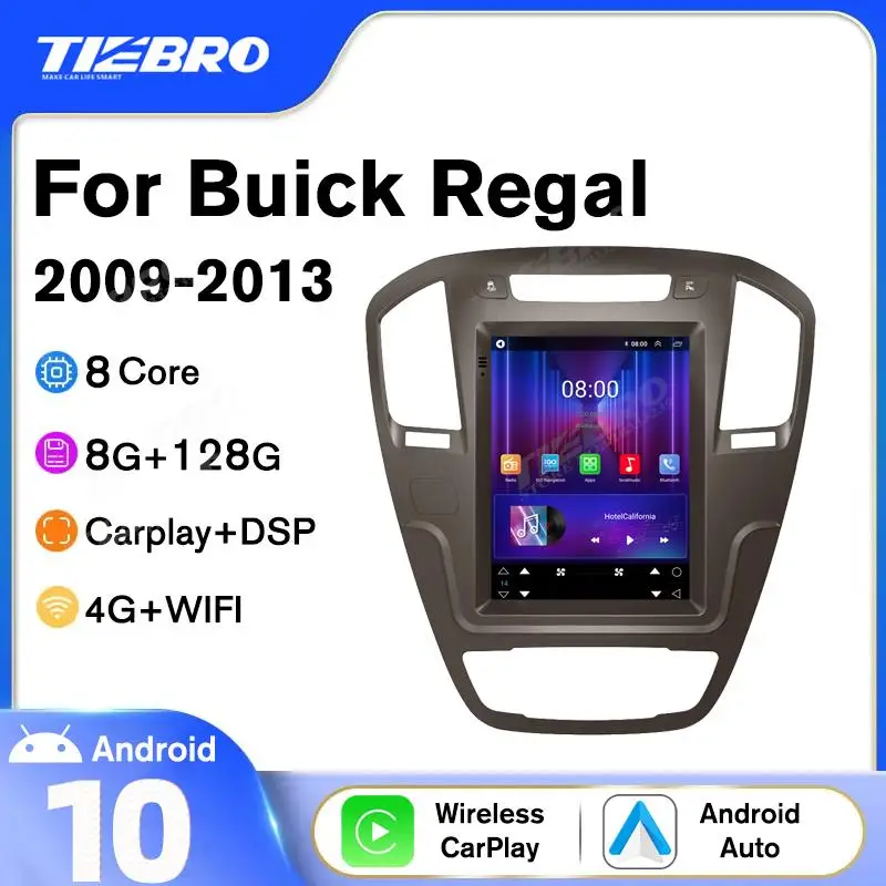 TIEBRO Android 10,0 Автомагнитола Для Opel Insignia Buick Regal 2009-2013 Мультимедийный Видеоплеер Tesla Style 2 Din 4G Android Auto