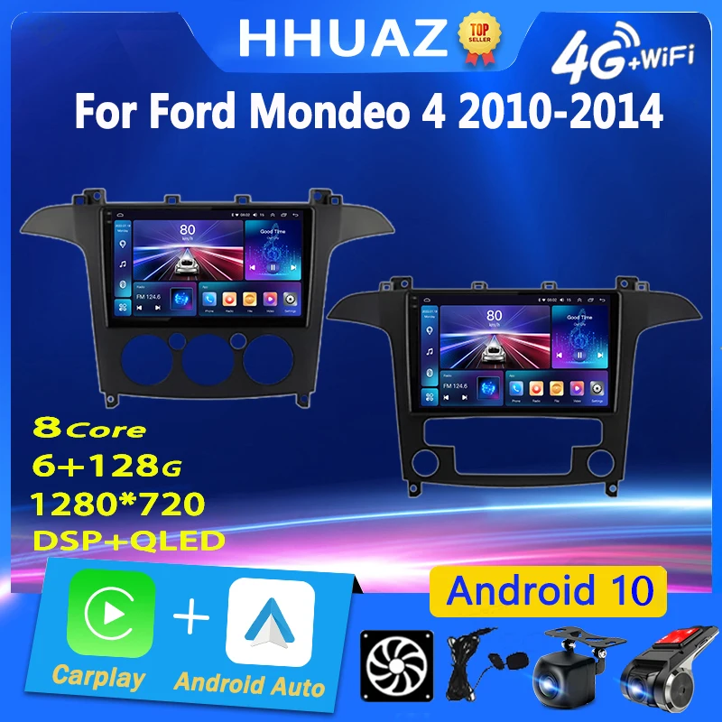 Автомагнитола Android Мультимедиа для Ford S Max S-MAX 2007 - 2015 Видеоплеер Навигация GPS Стерео Авто Без 2 Din DVD Carplay