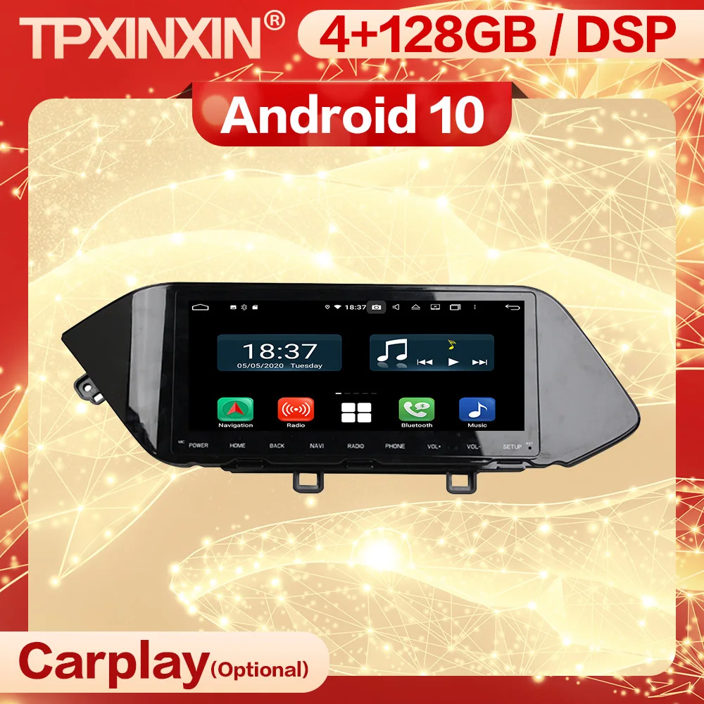 128 Г Беспроводной стереоприемник Carplay 2 Din Car Android 10 для HYUNDAI Sonata 2020, Магнитола, Аудиомагнитофон, Экран плеера головного устройства.