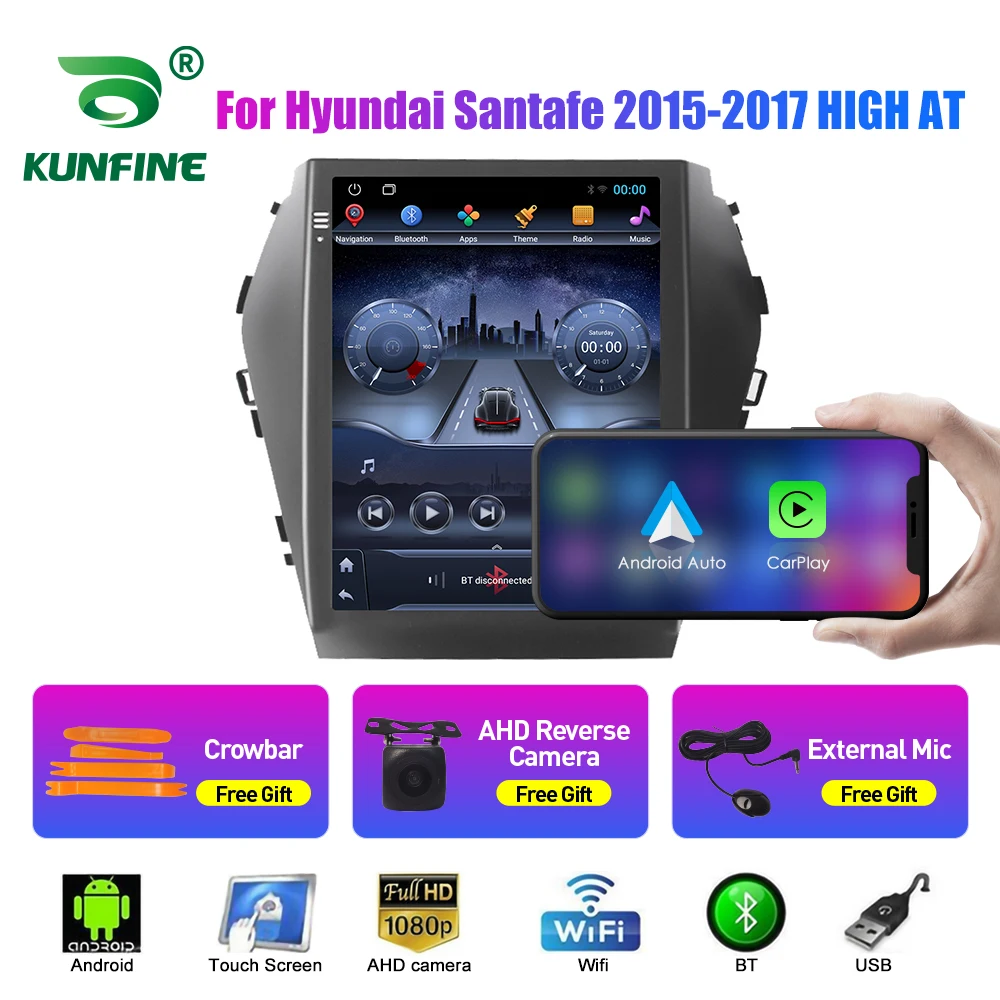 9,7-дюймовый автомобильный радиоприемник Tesla Style 2 Din Android для Hyundai Santafe 15-17 AT Стерео Автомобильный мультимедийный видеоплеер DVD GPS Навигация