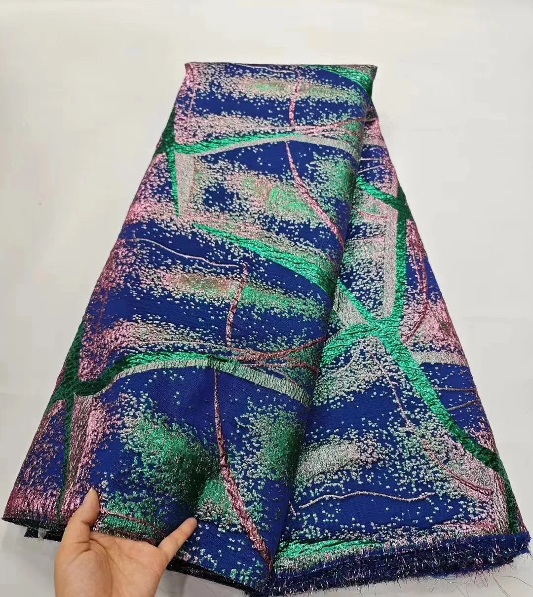 Африканская парча, Жаккардовая кружевная ткань 2023, Высококачественная Нигерийская Дамасская ткань с цветочным рисунком, Кружевные ткани для свадебного платья