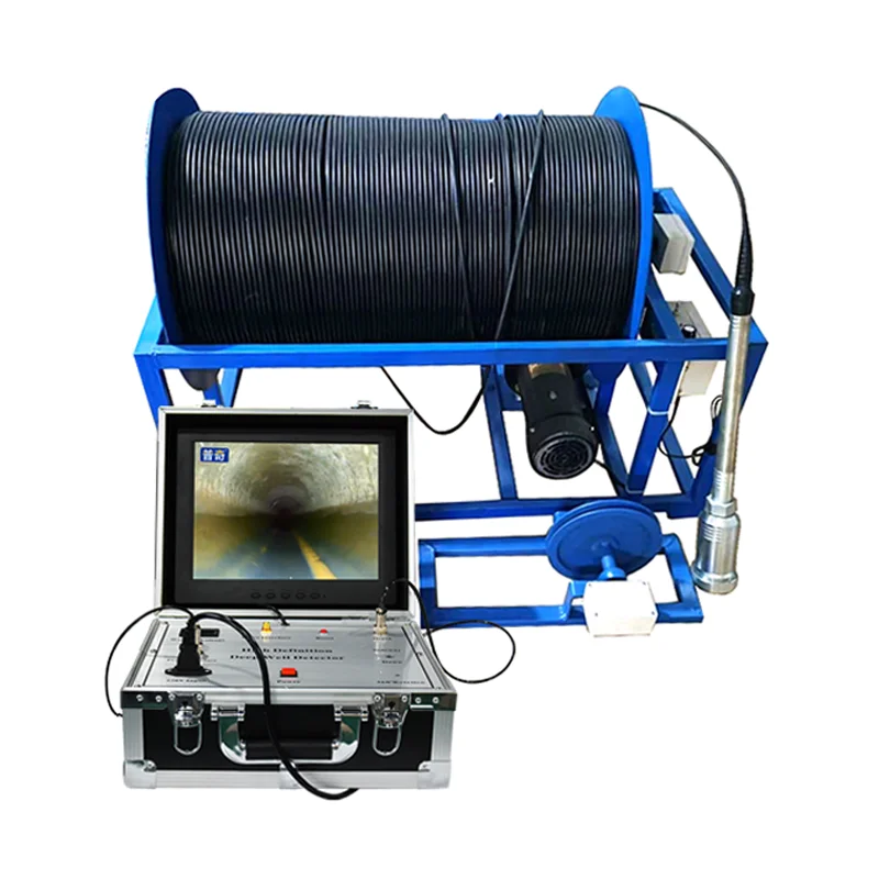 800-метровый HD-дисплей Глубоководное видеонаблюдение 360-метровая панорамная широкоугольная камера для колодца Электрическая лебедка с тележкой