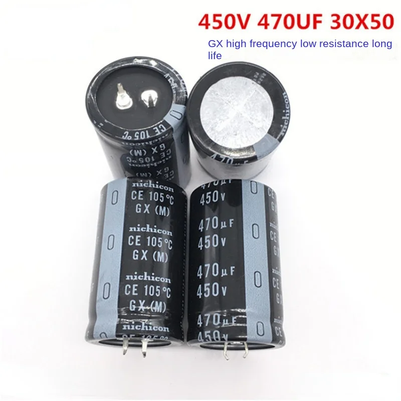 (1шт) 470 МКФ 450 В 30*50 nichicon 450V470 МКФ 30X50 GX Высокая частота, низкое сопротивление и длительный срок службы.