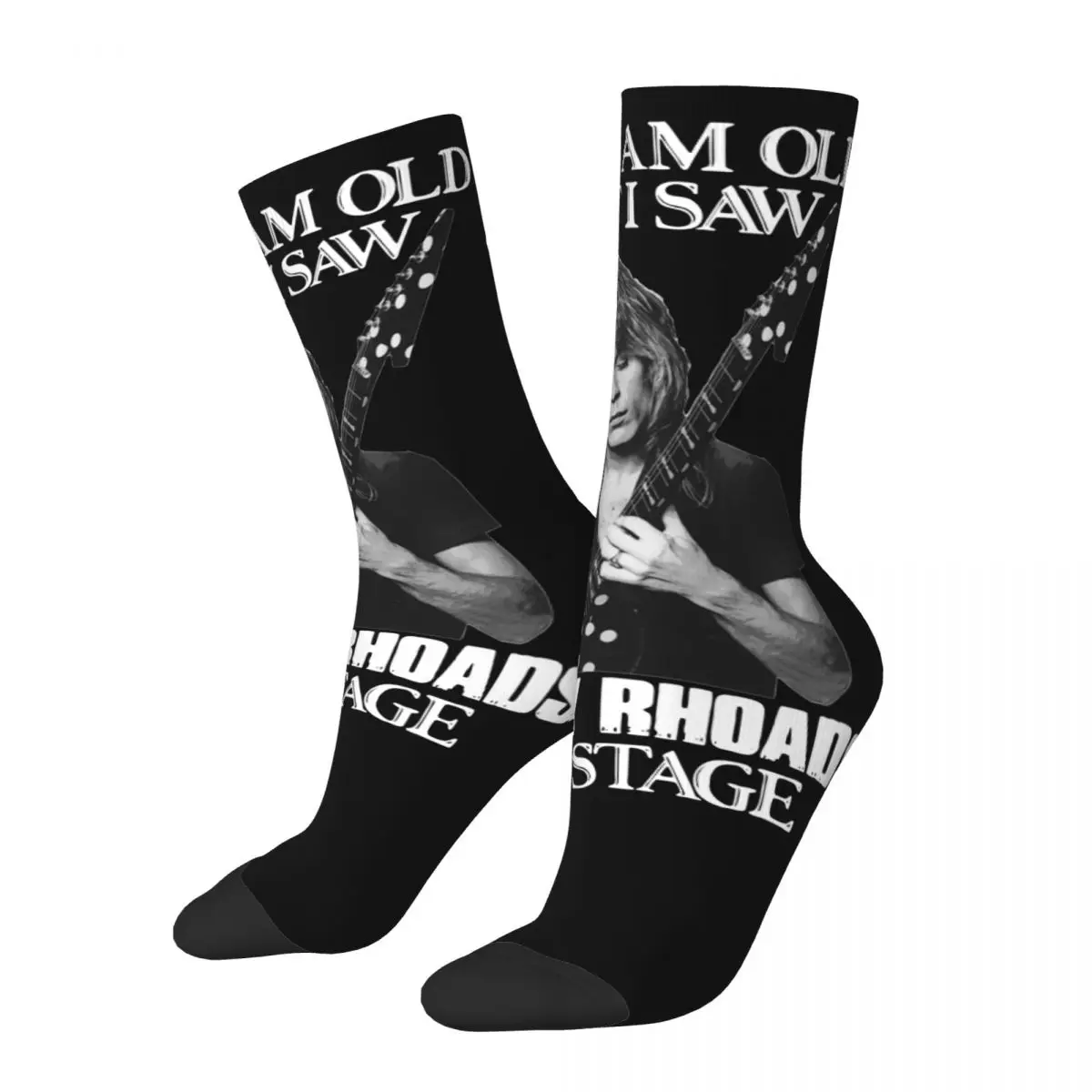 Веселые забавные мужские носки Harajuku Metal Винтажный Рэнди Роудс на сцене, графический женский носок, весна-лето, осень-зима