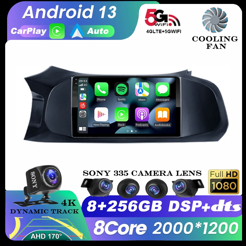Android 13 Автомобильный Радио Стерео Мультимедийный Видеоплеер Для Chevrolet Onix 2012-2019 Авто Аудио 2Din GPS QLED Экран Carplay WIFI BT