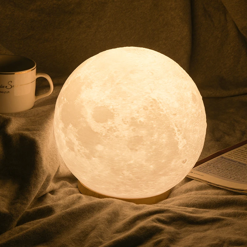 Настольная лампа 3D moon creative Nordic net red ins night light ball, теплая романтическая прикроватная лунная лампа для спальни