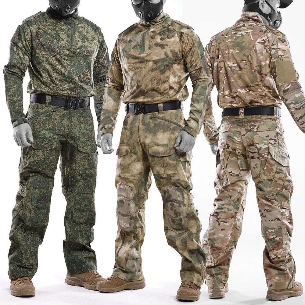 Русский камуфляжный костюм, Тактические комплекты, Мужские Военные Уличные быстросохнущие боевые рубашки G4, Водонепроницаемые брюки, Карманы для тренировочной формы.