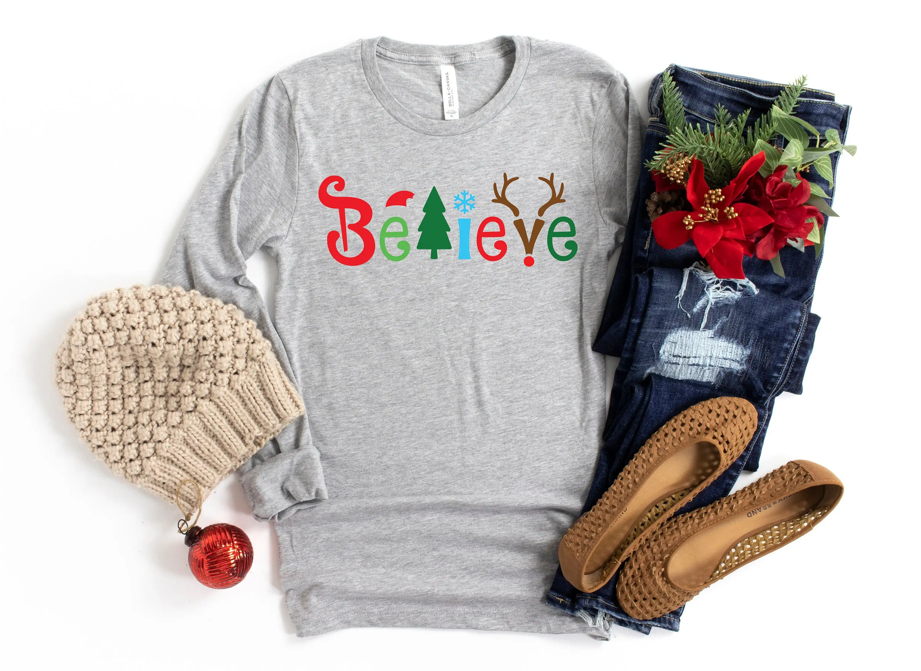 Модный Женский свитшот Believe Christmas 2023 Лучший рождественский подарок для подруги Женская одежда в стиле ретро на ферме