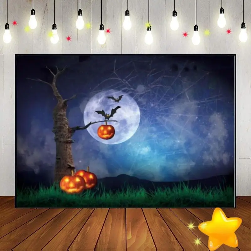 Фон для украшения Дня рождения на Хэллоуин, фото с трюком или угощением, фонарь-летучая мышь, пользовательский фон, Волшебные ведьмы, детский душ, череп гоблина