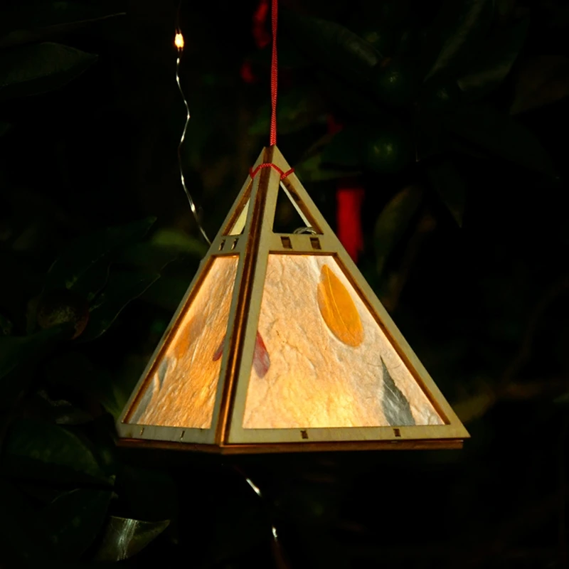 Деревянный портативный фонарь со световой лампой для китайского весеннего фестиваля середины осени