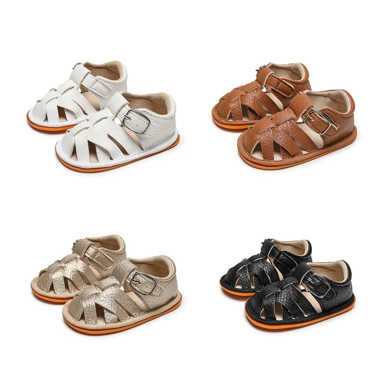 Летняя дышащая детская обувь на мягкой резиновой подошве для детей 0-1 лет, обувь для малышей, детские сандалии