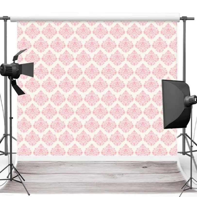 Фон из дамасского дерева в винтажном стиле с розовым цветком, полиэфирная или виниловая ткань, высококачественный фон для настенных фотографий с компьютерной печатью
