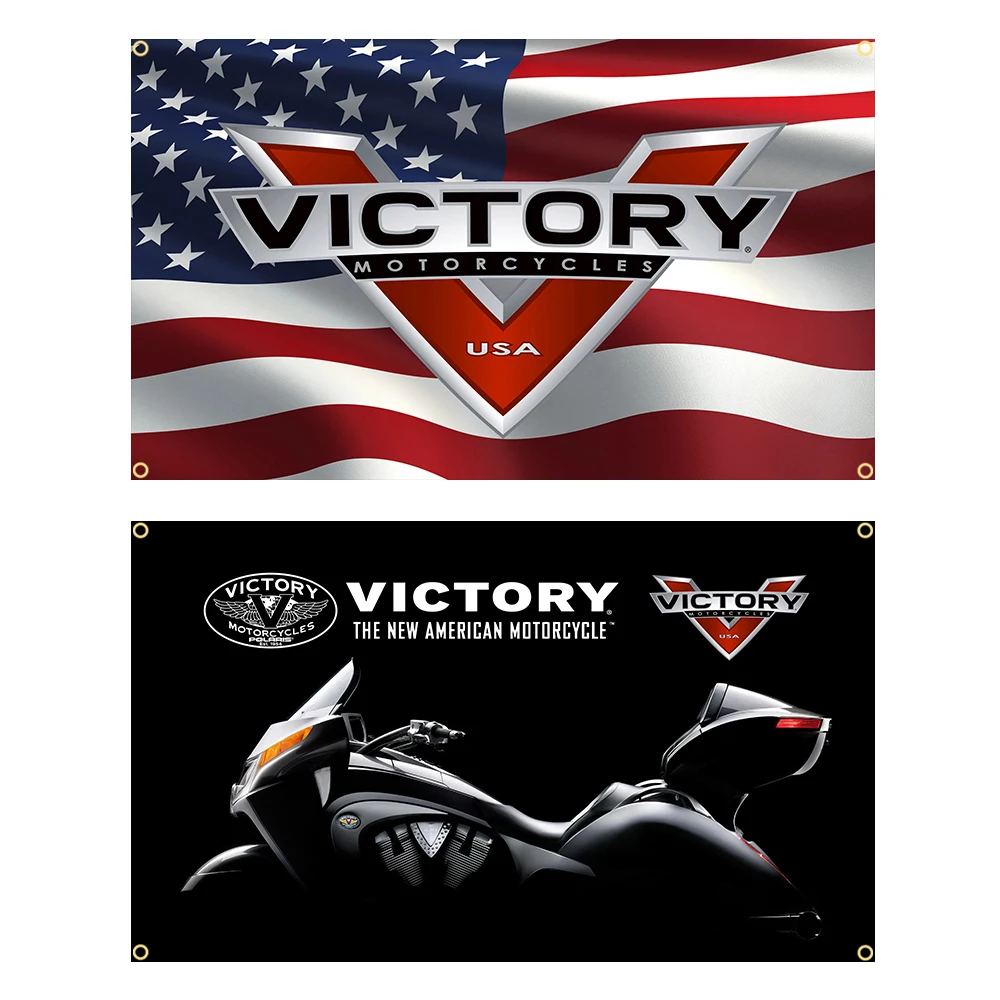 90x150cm Victorys Мотоциклы Гоночный Флаг Полиэстер Печатное Украшение Баннер Гобелен Jemony