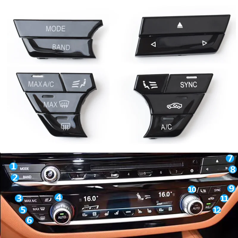Консоль Приборная панель Замена кнопки управления кондиционером и переменным током для BMW 5 7 серии G30 G38 G11 G12