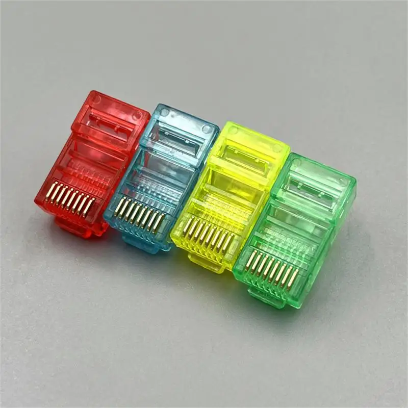 Кабели Ethernet Модульный штекер Сетевой разъем RJ-45 Crystal Heads Cat5 Цвет Cat5e Позолоченный кабель