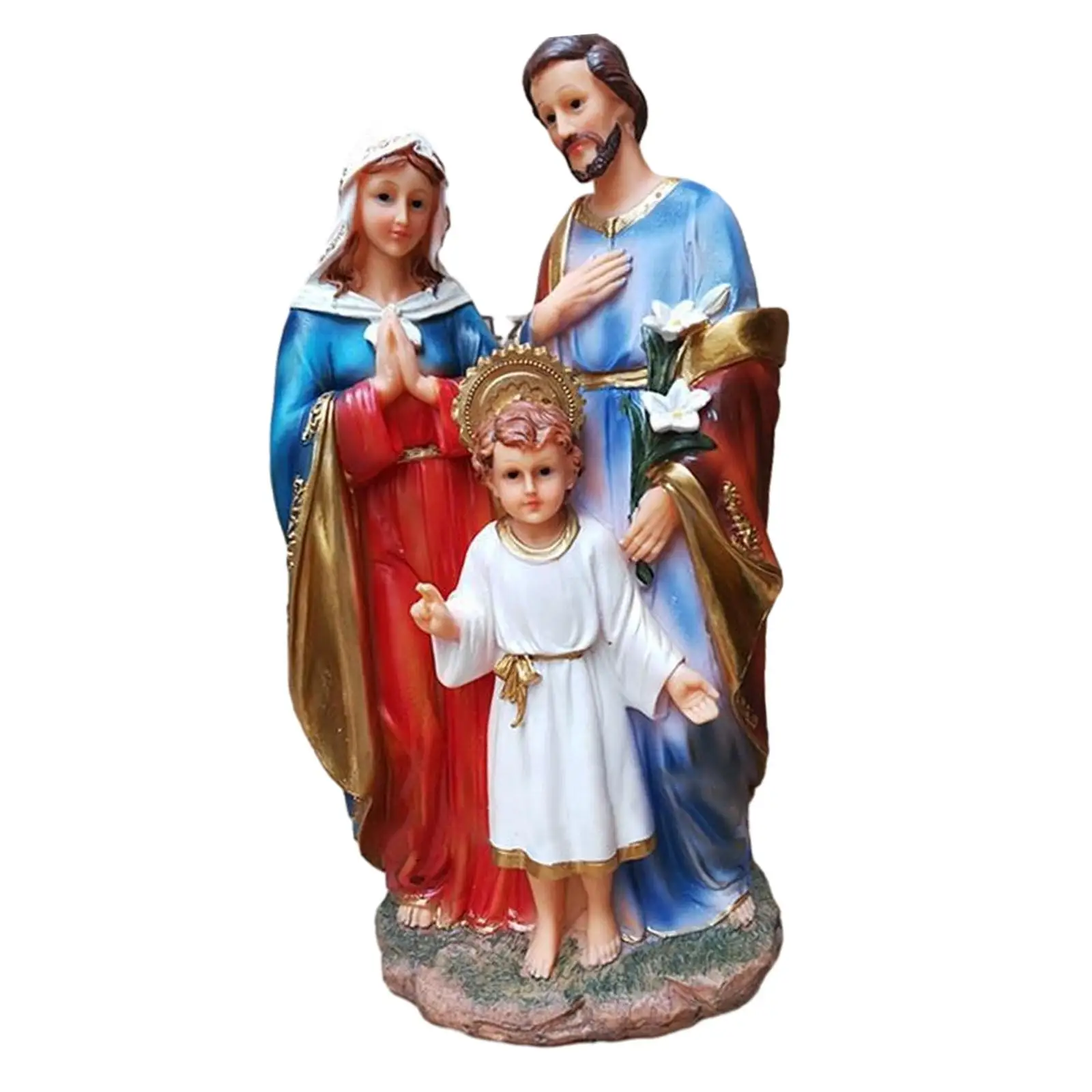 Статуя Святого Семейства Статуэтка Иисуса Из Смолы для Настольного Интерьера автомобиля