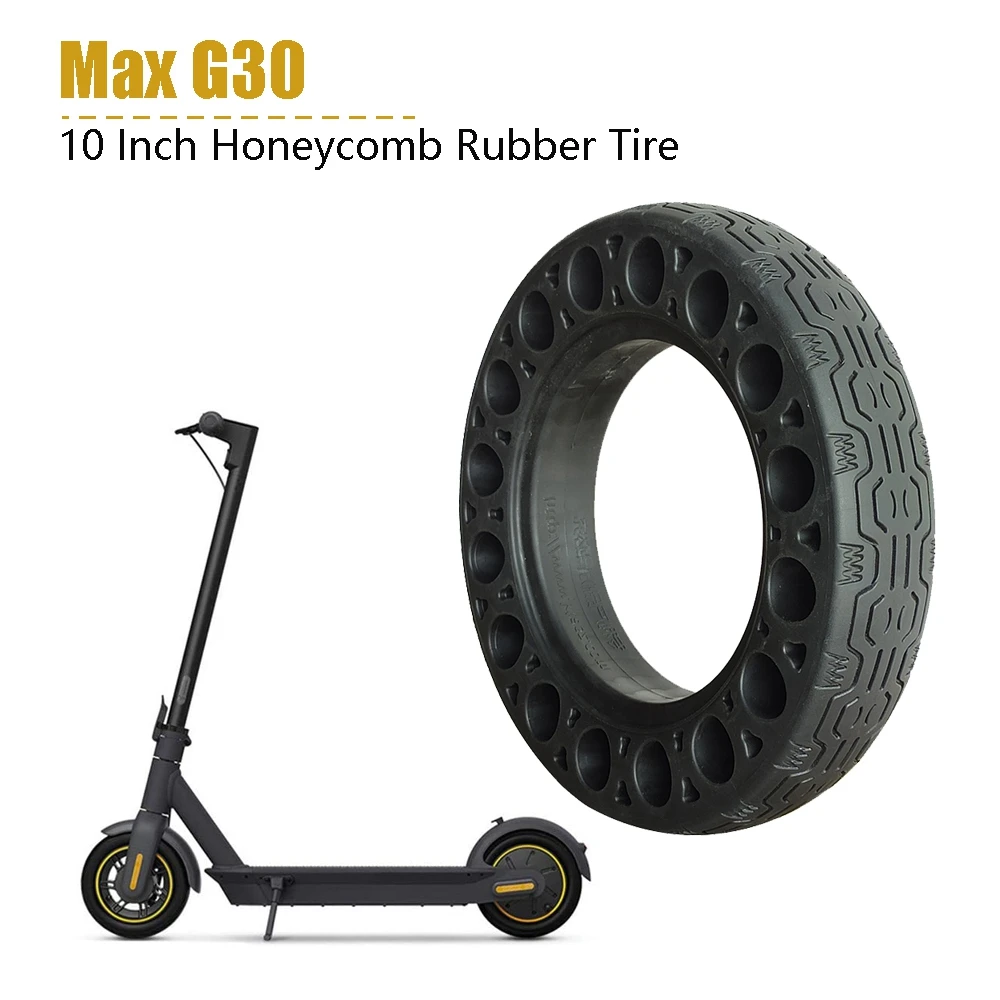 10 Дюймовые резиновые сплошные шины для электрического скутера Ninebot Max G30 с сотовым амортизатором, демпфирующая шина черного цвета