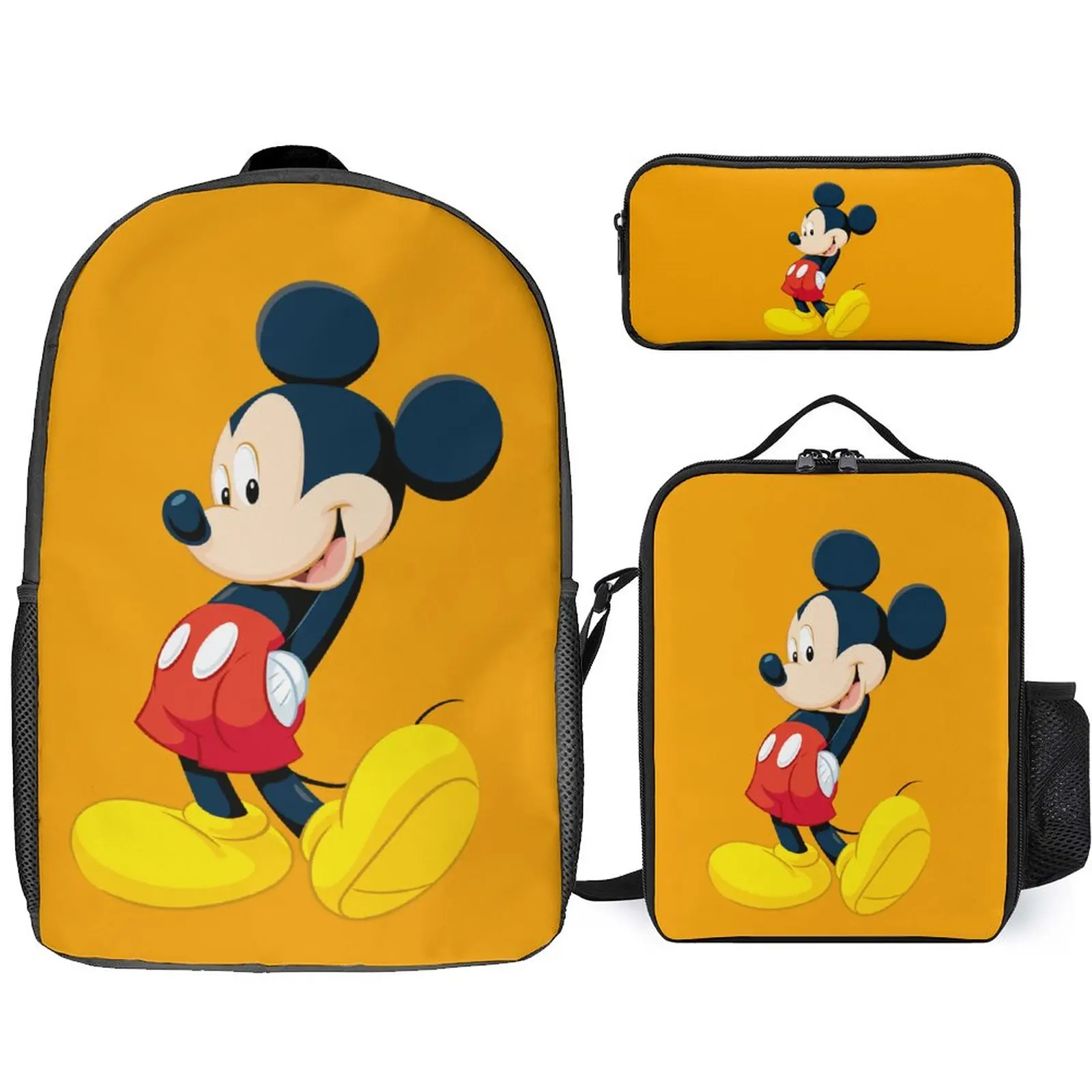 Детский школьный ранец Disney, подростковая компьютерная сумка из трех предметов, школьный ранец с мультяшным принтом, милый рюкзак для мальчиков и девочек