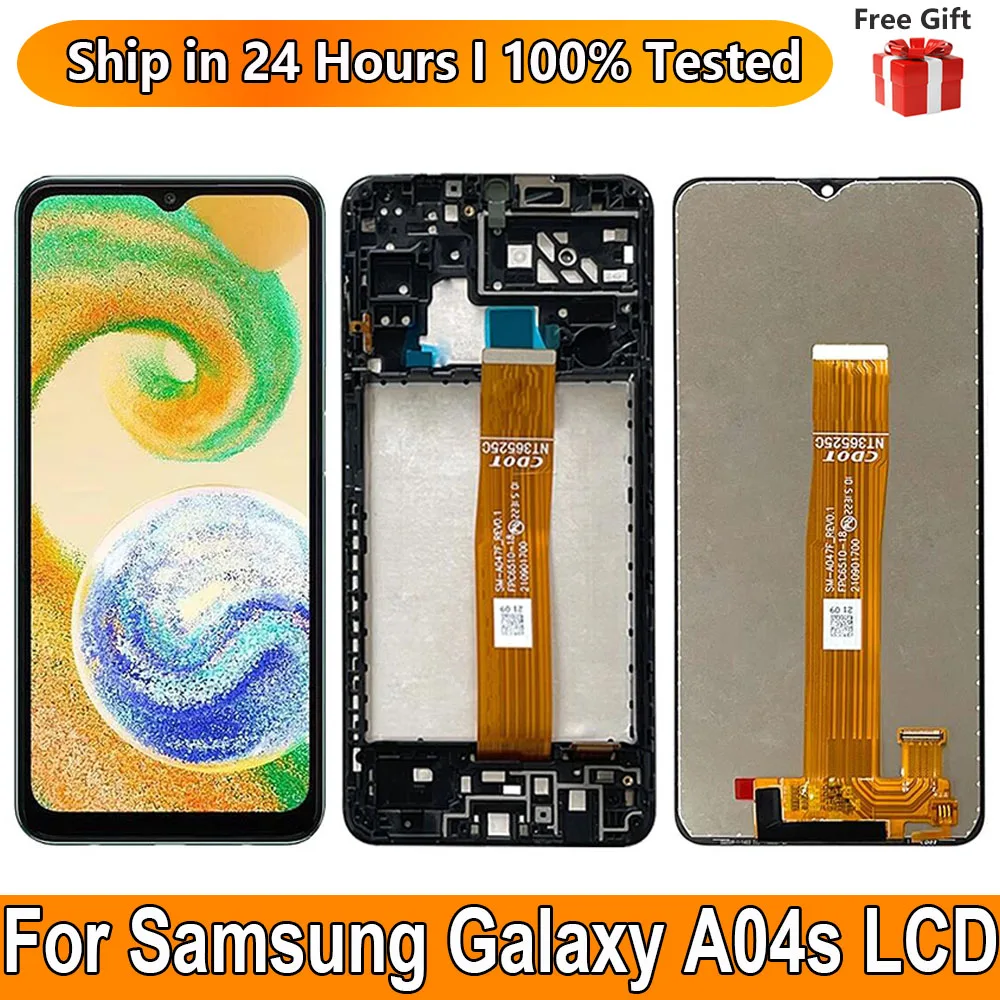 6,5“Новый для Samsung Galaxy A04s ЖК-дисплей С сенсорным экраном, датчик Digiziter В Сборе, Замена Samsung A04s A047 С Рамкой
