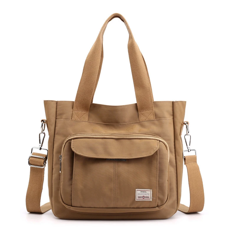 Женская сумка-тоут большой емкости, водонепроницаемая нейлоновая сумка через плечо, сумки на молнии с принтом, повседневная женская сумка-мессенджер и дорожная сумка
