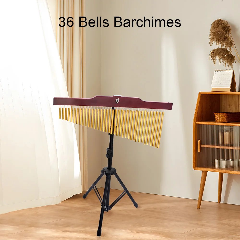 36 Колокольчиков Barchime Bar Wind Chime Золотой Однорядный Бар Из Цельного Алюминиевого Сплава Куранты Windchime Деревянный Барный Ударный Инструмент